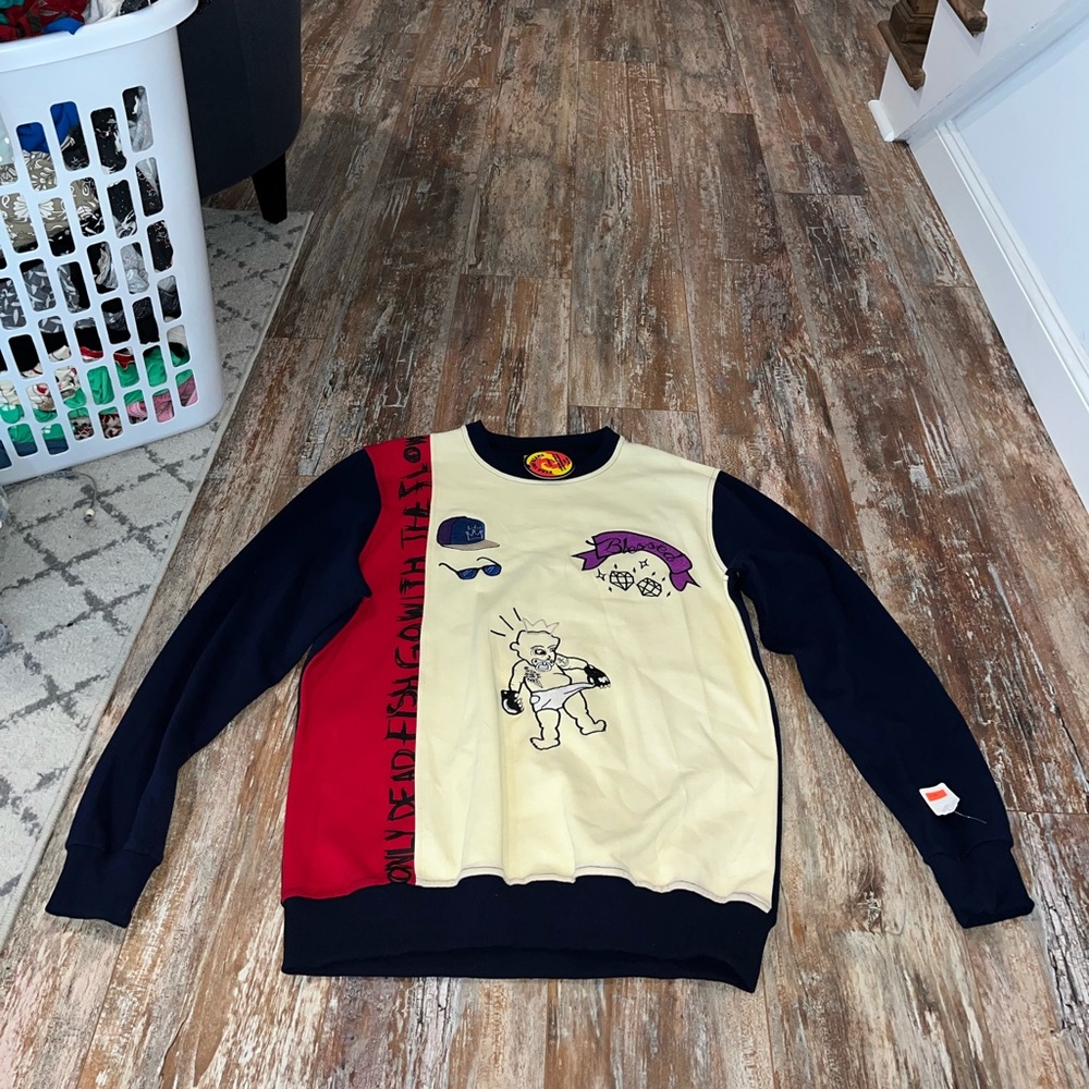NWT Vintage Bear The Beams Men’s Graphic Design Crewneck Sweater Size Large